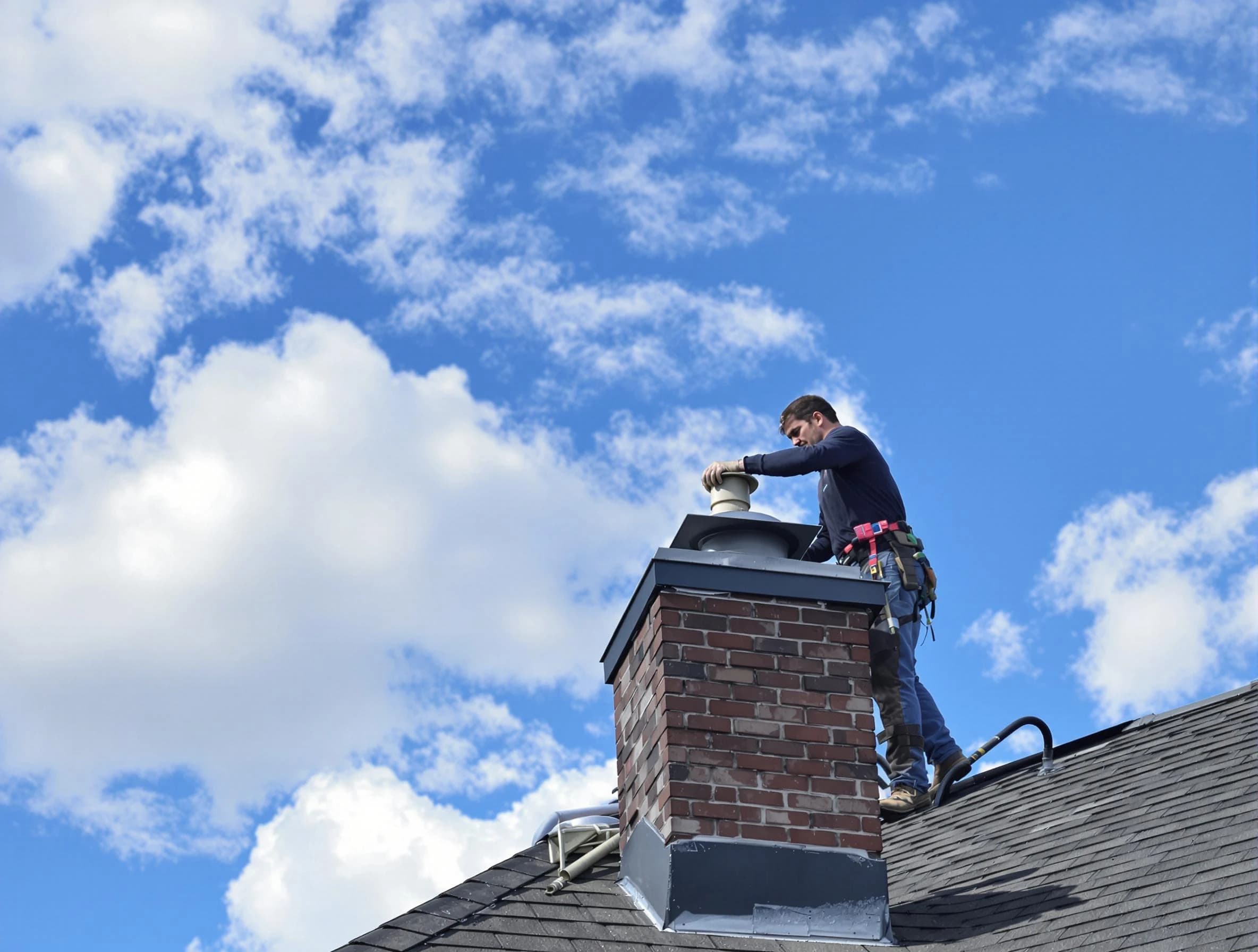 Kirtland AFB Chimney Sweep installing a sturdy chimney cap in Kirtland AFB, NM