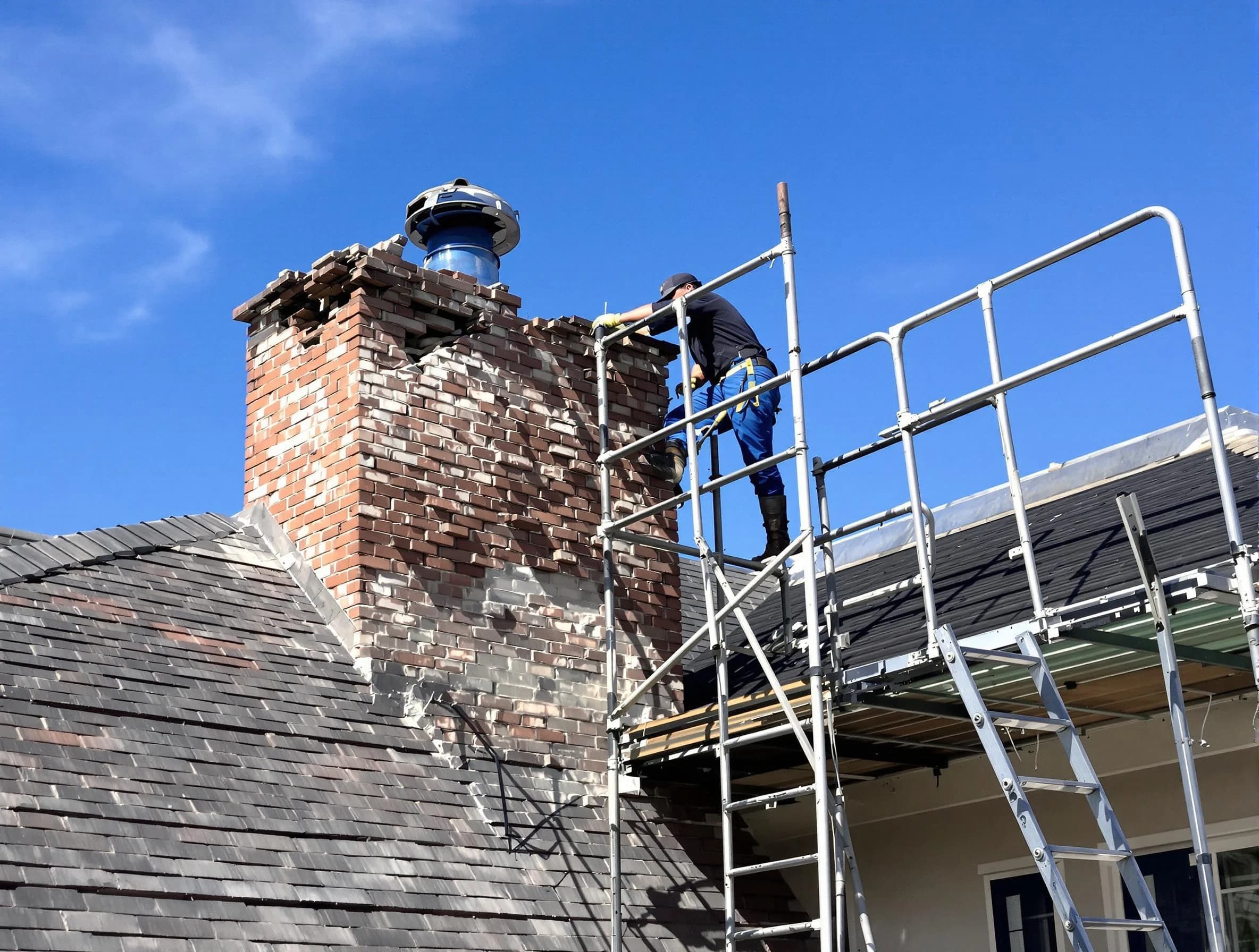 Rebuilding a chimney structure by Kirtland AFB Chimney Sweep in Kirtland AFB, NM